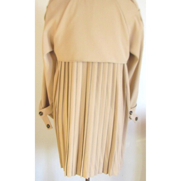 DESIGNER BATUNA BEIGE PLEATED DETAIL BELTED TRENCH COAT SIZE MED - Picture 11 of 16